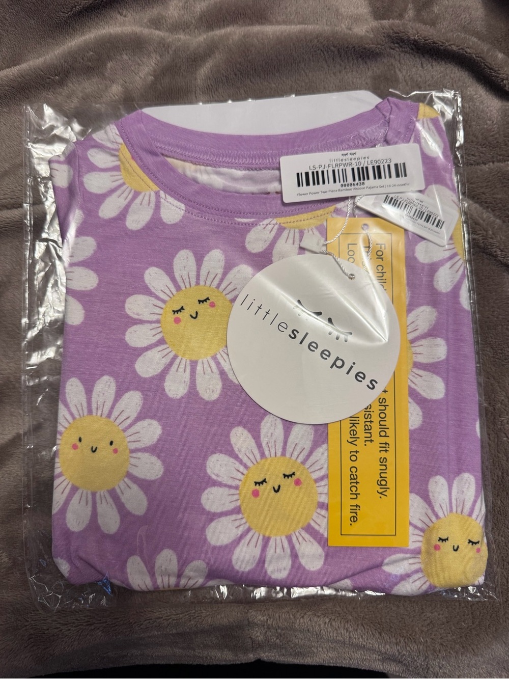 Little Sleepies Purple Daisy Pajama Set